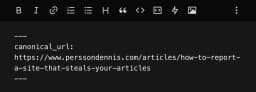Dev.to specify canonical link