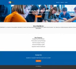 AI generated website MathMentor redesigned