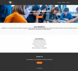 AI generated website MathMentor